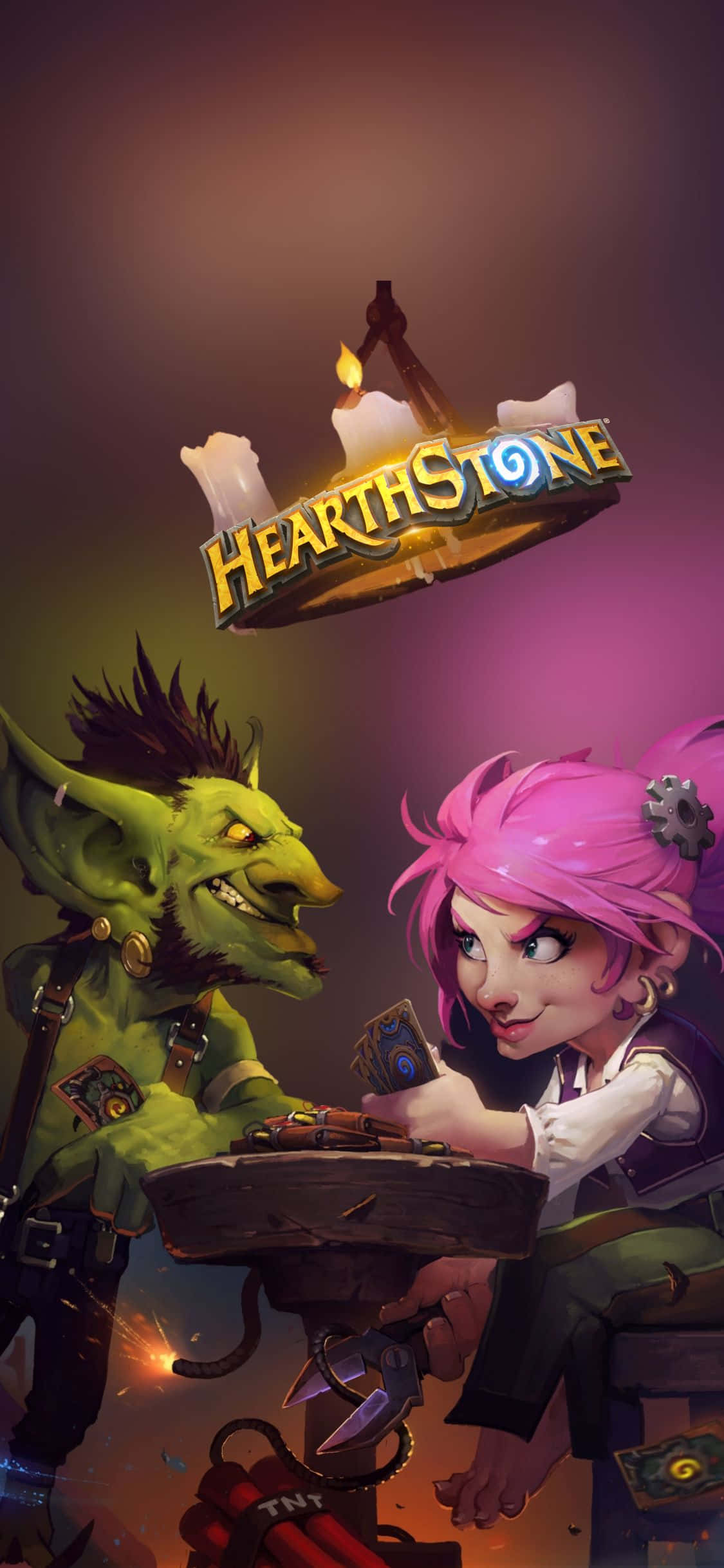 Goblin og Gnome Spiller iPhone XS Hearthstone Baggrund Wallpapers