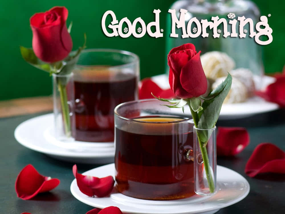 Godmorgen kærlighed rosete morgenmad Wallpapers