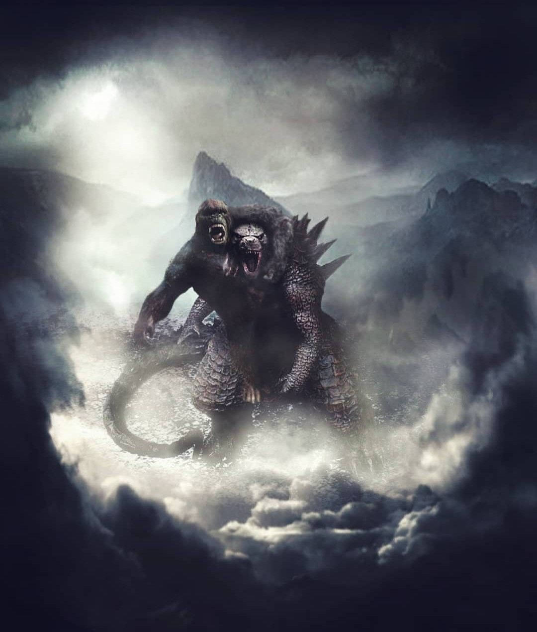 Godzilla & Kong i en episk duel Wallpapers