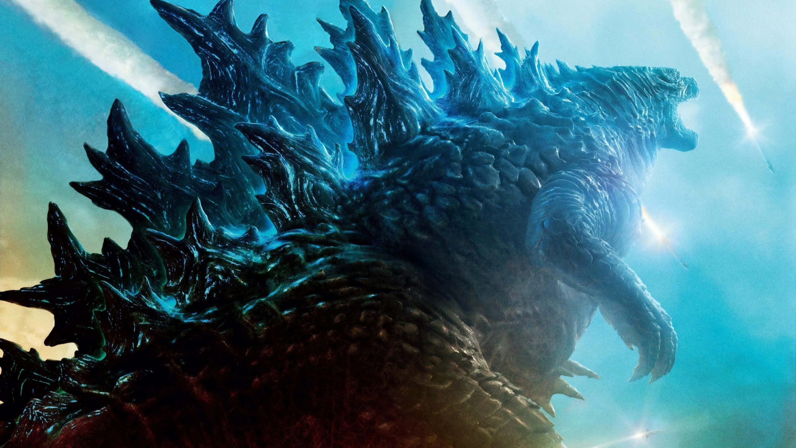 Godzilla med neonblå missiler billede Wallpapers