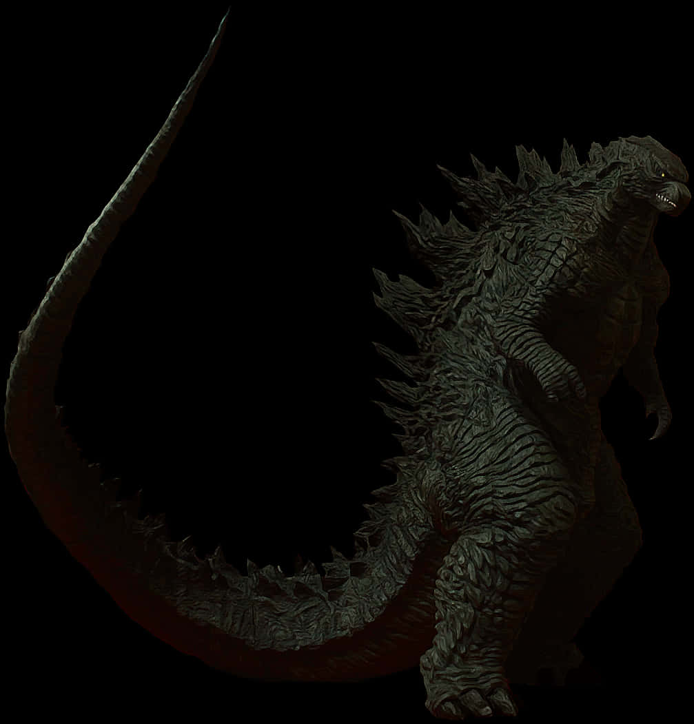 Godzilla-silhuet mod sort baggrund Wallpapers