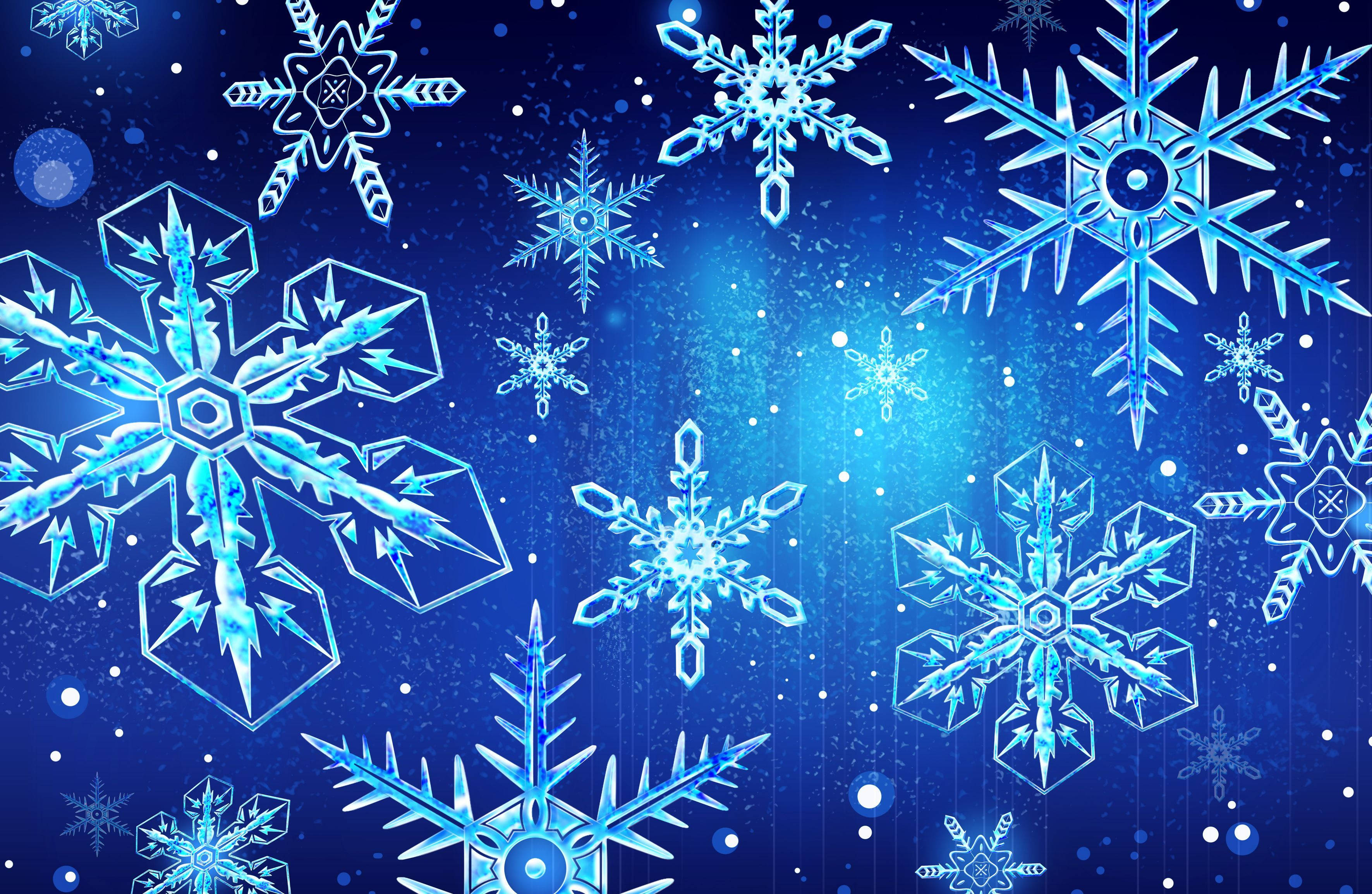 Gør det til en Hvid Jul med Snefnug og Blå Nuancer Wallpapers