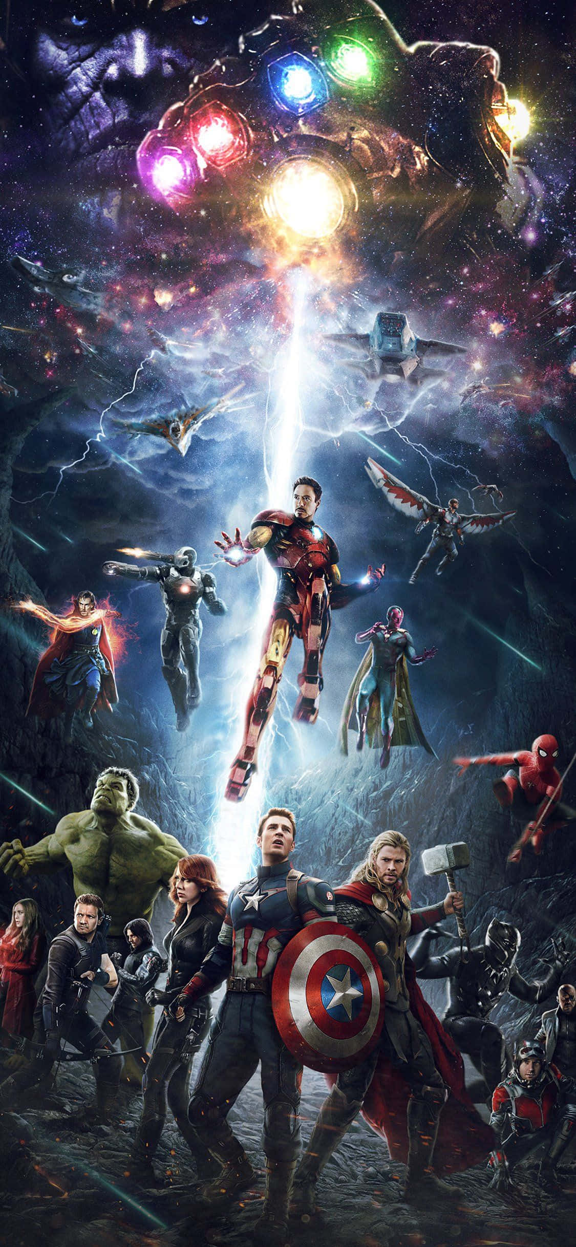 Gør Dig Klar Til Action med iPhone Xs og Marvel's Avengers Wallpapers