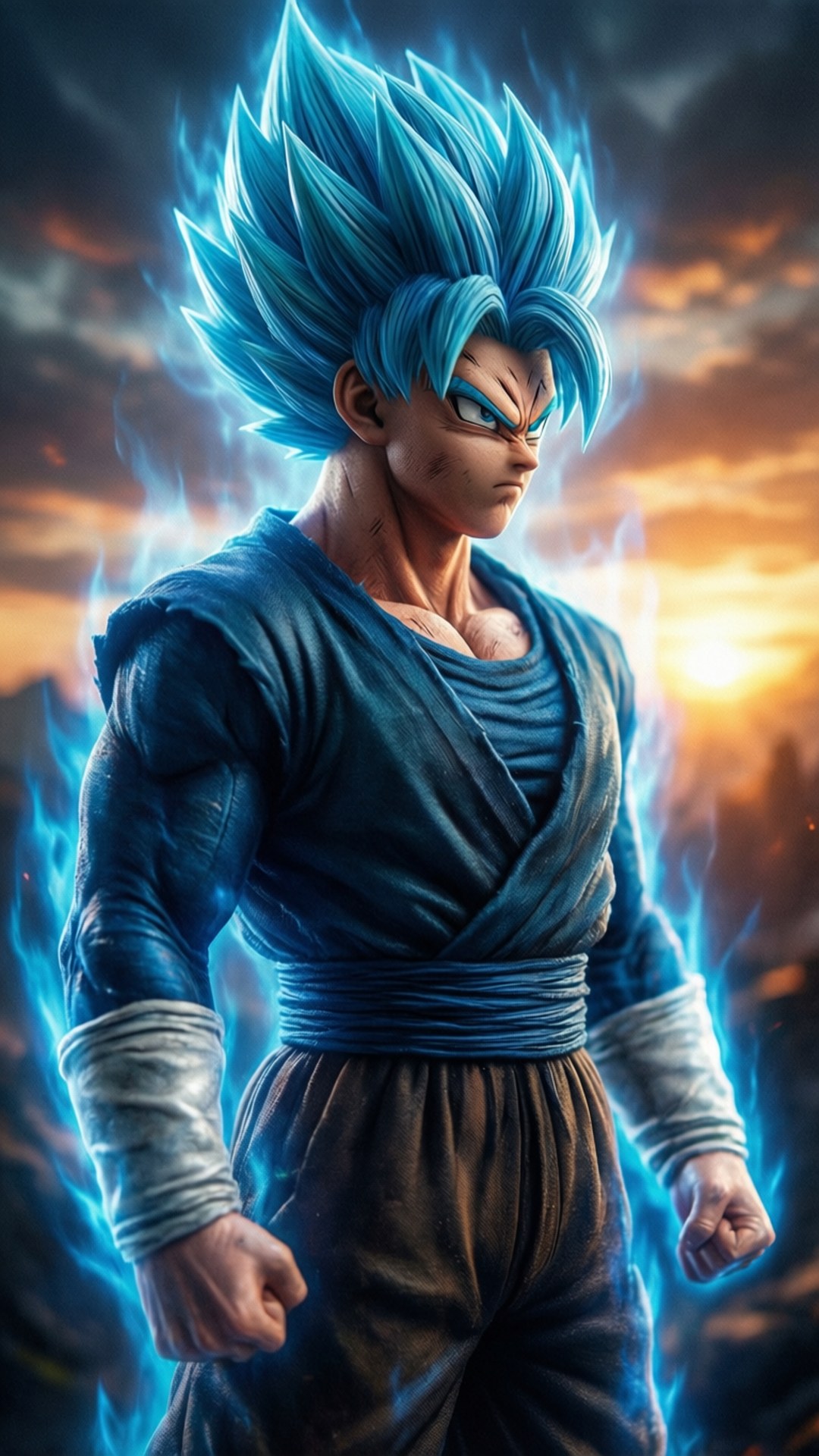 Gogeta Blå i kampklar positur Wallpapers