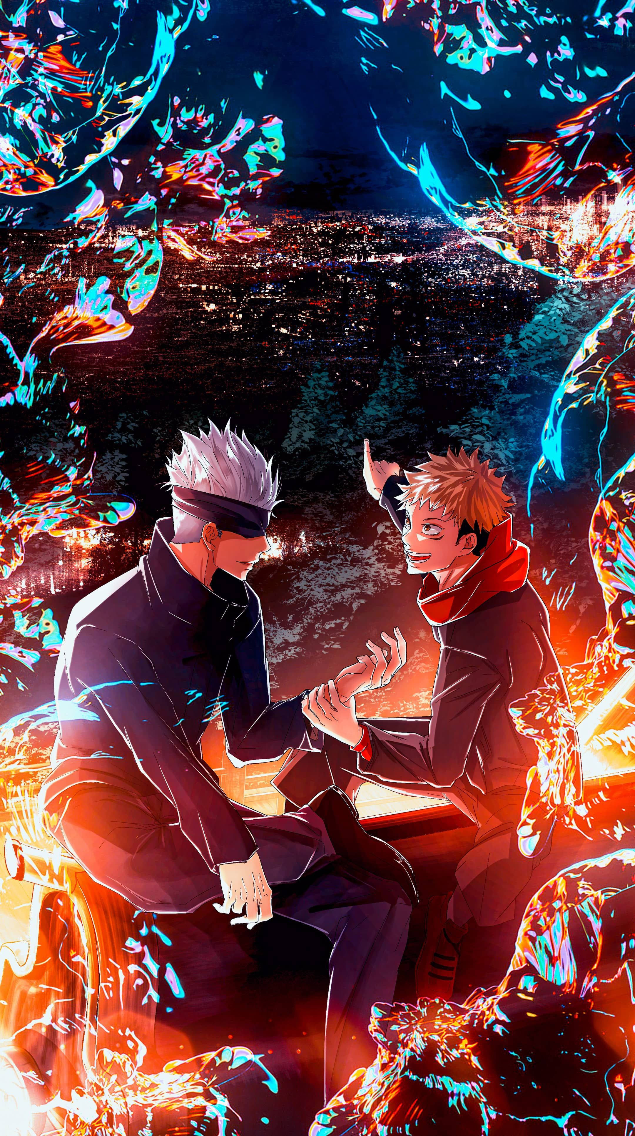 Gojo og Yuji Jujutsu Kaisen iPhone Wallpapers