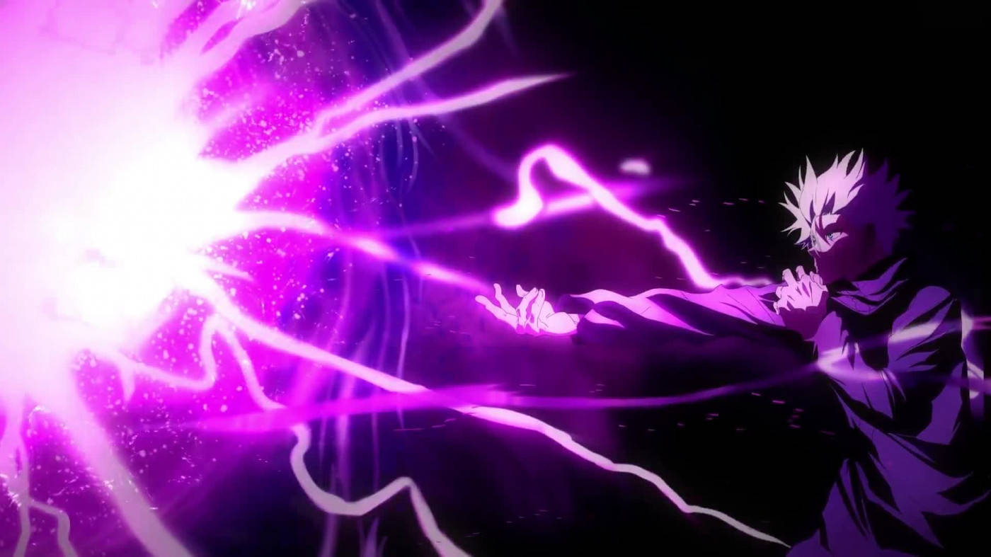 Gojo Sataru med lilla eksplosion Wallpapers