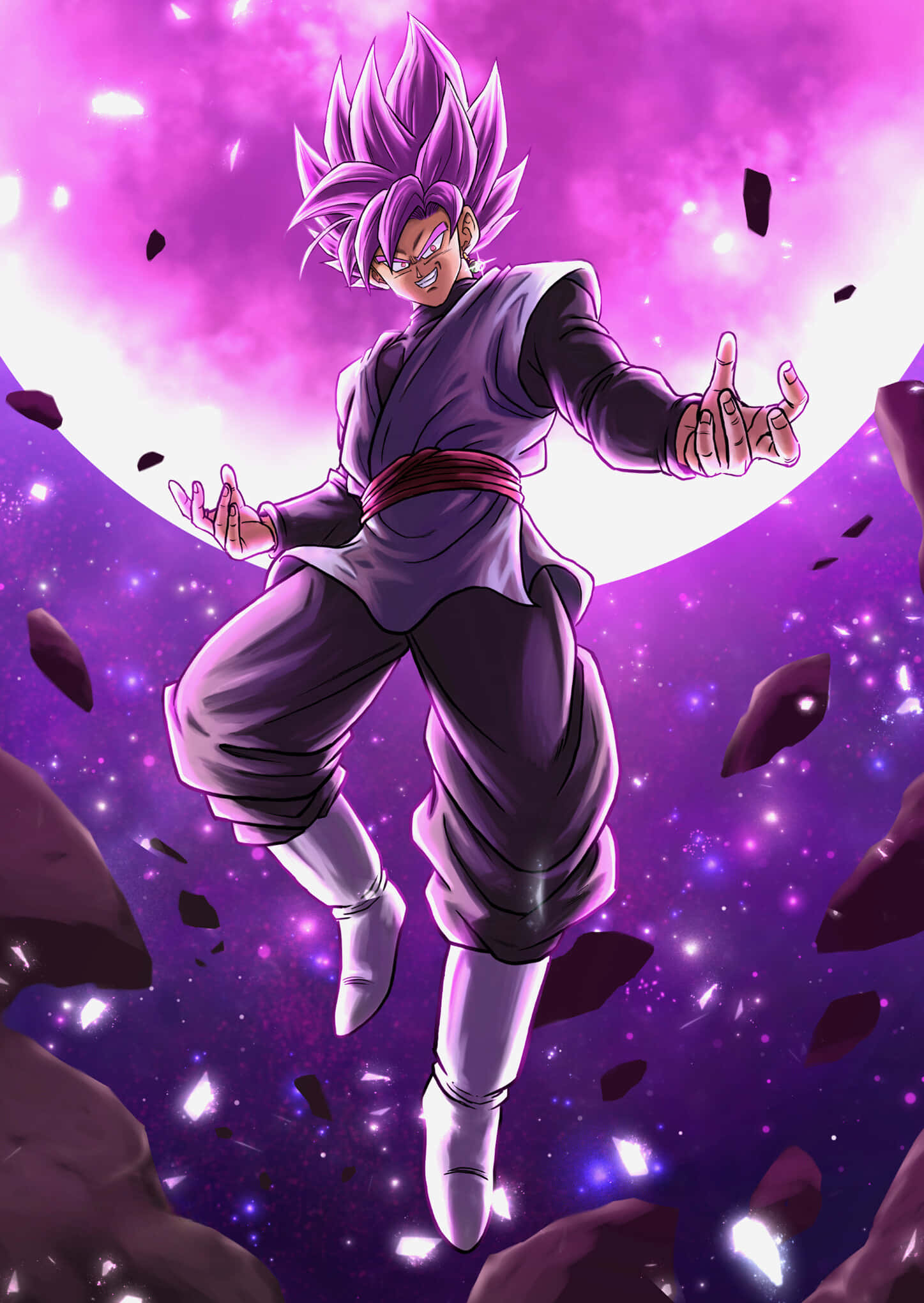 Goku Black i Super Saiyan Rosé-form klar til kamp Wallpapers