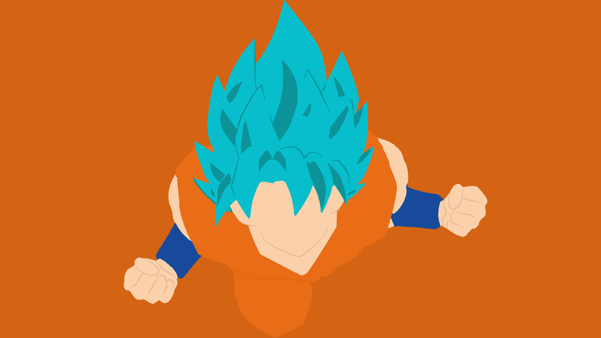 Baggrundsbillede af Goku som vektor med orange baggrund. — Goku Wallpapers