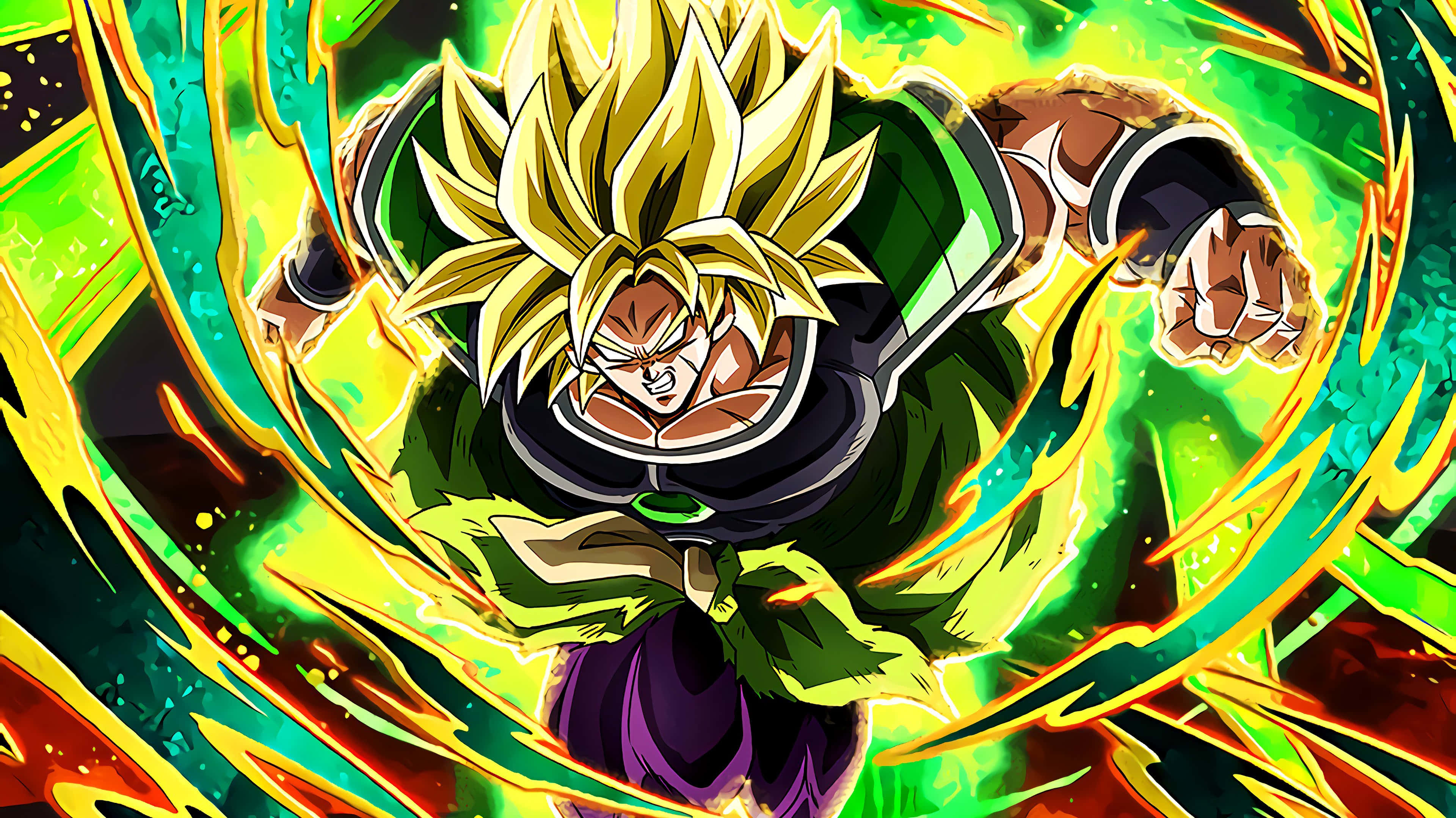 Goku og Vegeta møder den frygtindgydende kriger Broly i Dragon Ball Super Broly. Wallpapers