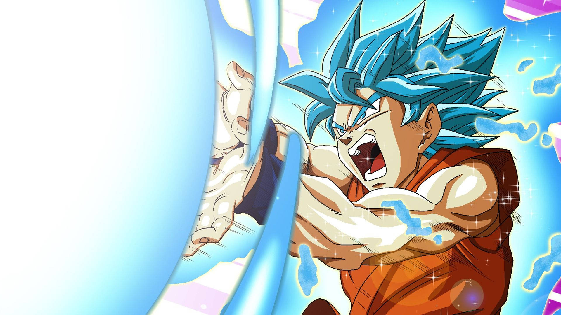 Dragon Ball Z Kamehameha af San goku, super brol, super saiyan, der kæmper mod skurkene. — Goku Wallpapers