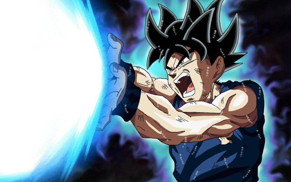Goku udløser en kraftfuld Kamehameha-bølge Wallpapers