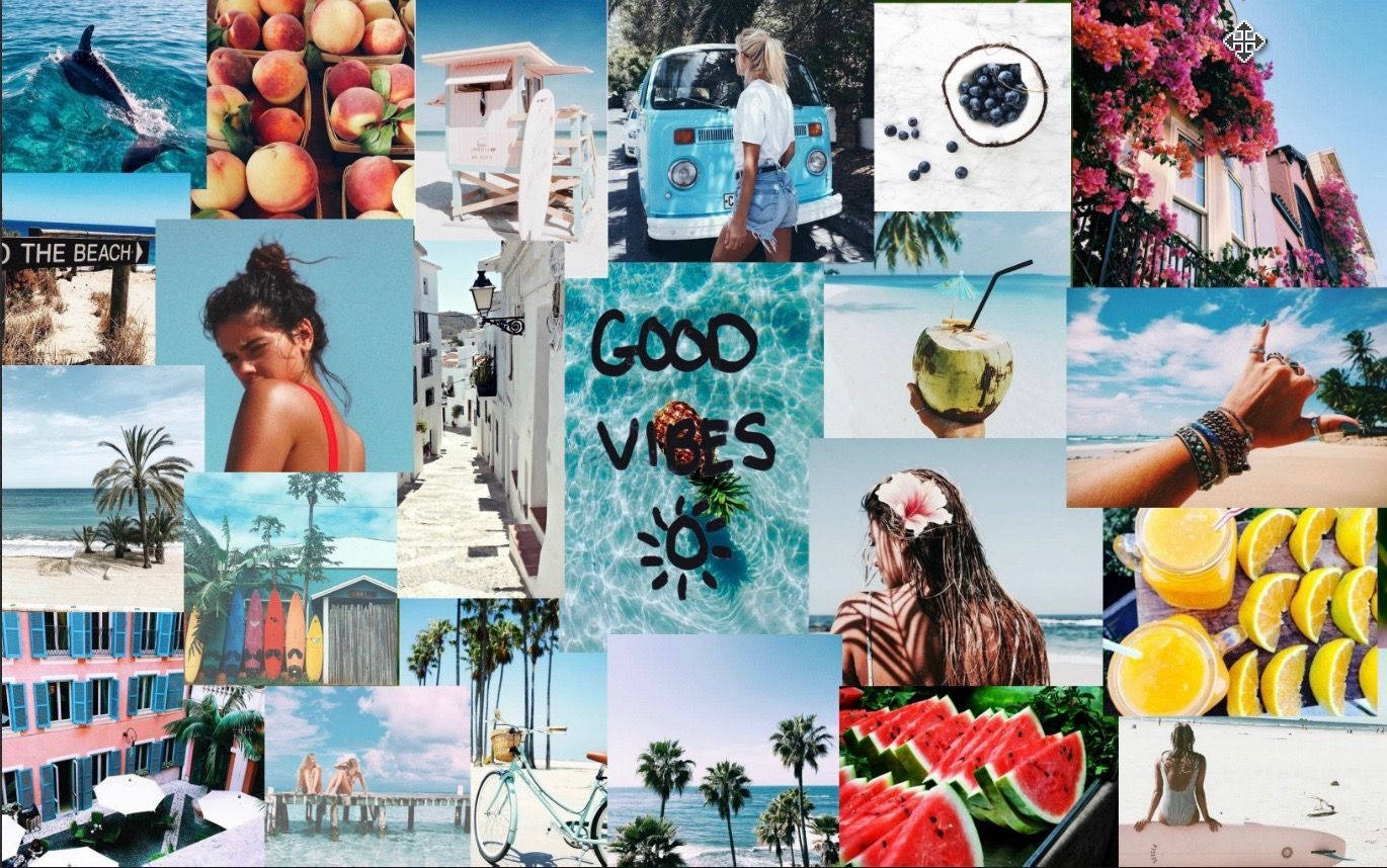 Good Vibes Collage Sommeræstetik Computer Wallpapers
