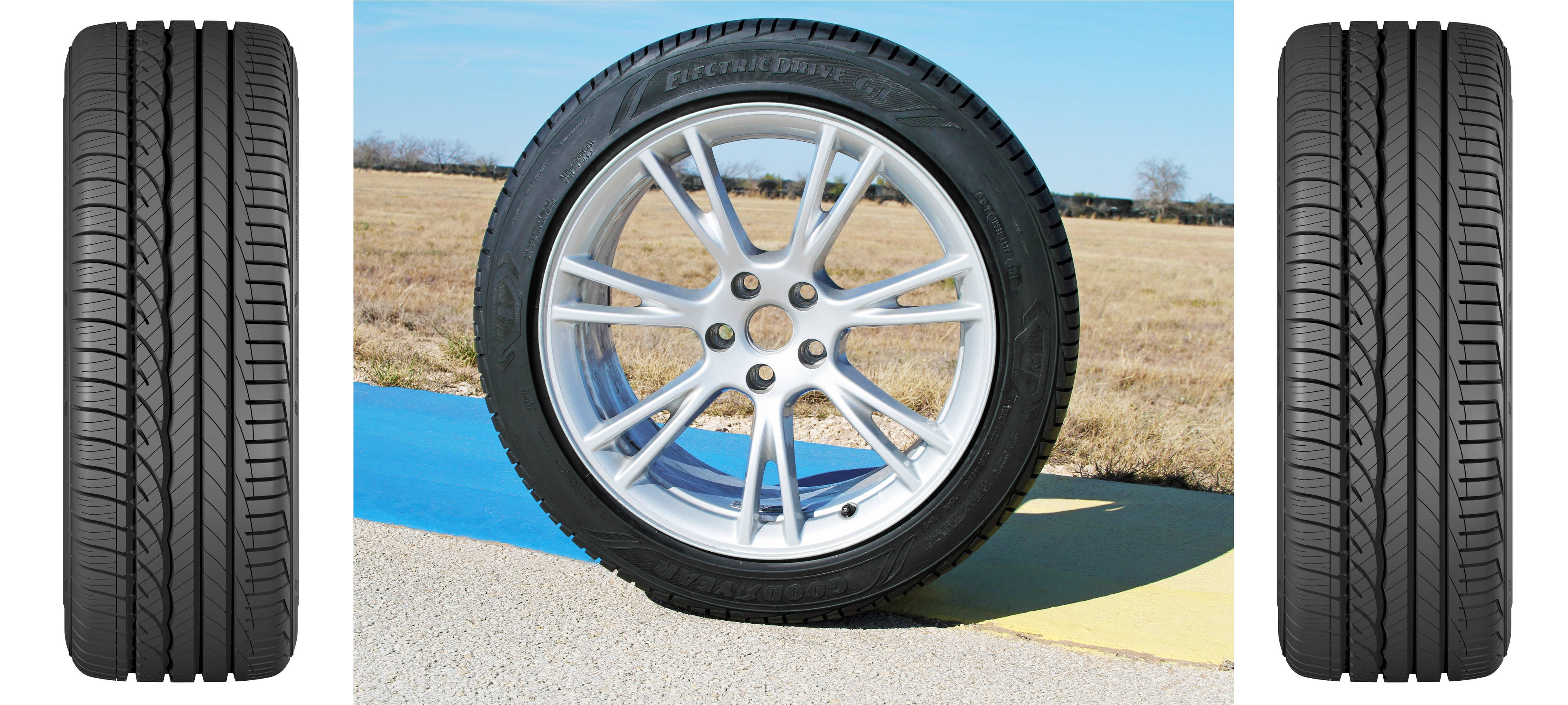 Goodyear-dæk monteret på en Tesla Model Y Wallpapers