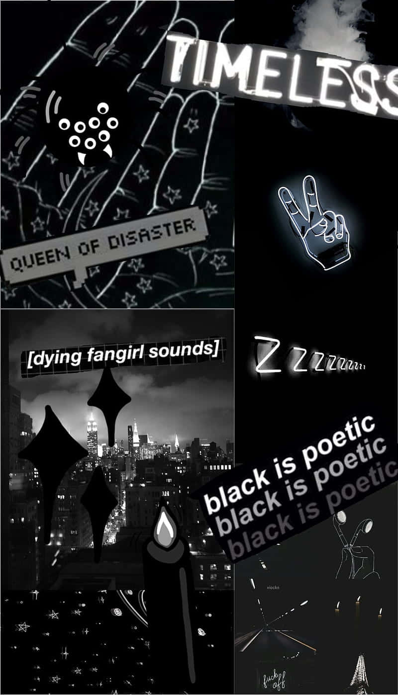 Gotisk Collage Sort Æstetisk Baggrund Wallpapers