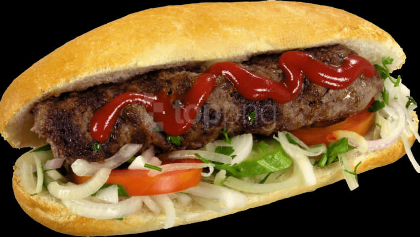 Gourmetgrillet hotdog med toppings Wallpapers