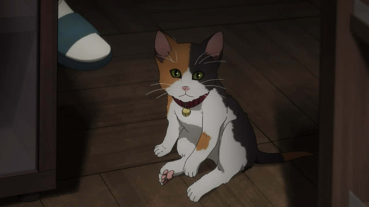 Gør dig klar til at smile med dette søde anime-kat Wallpapers