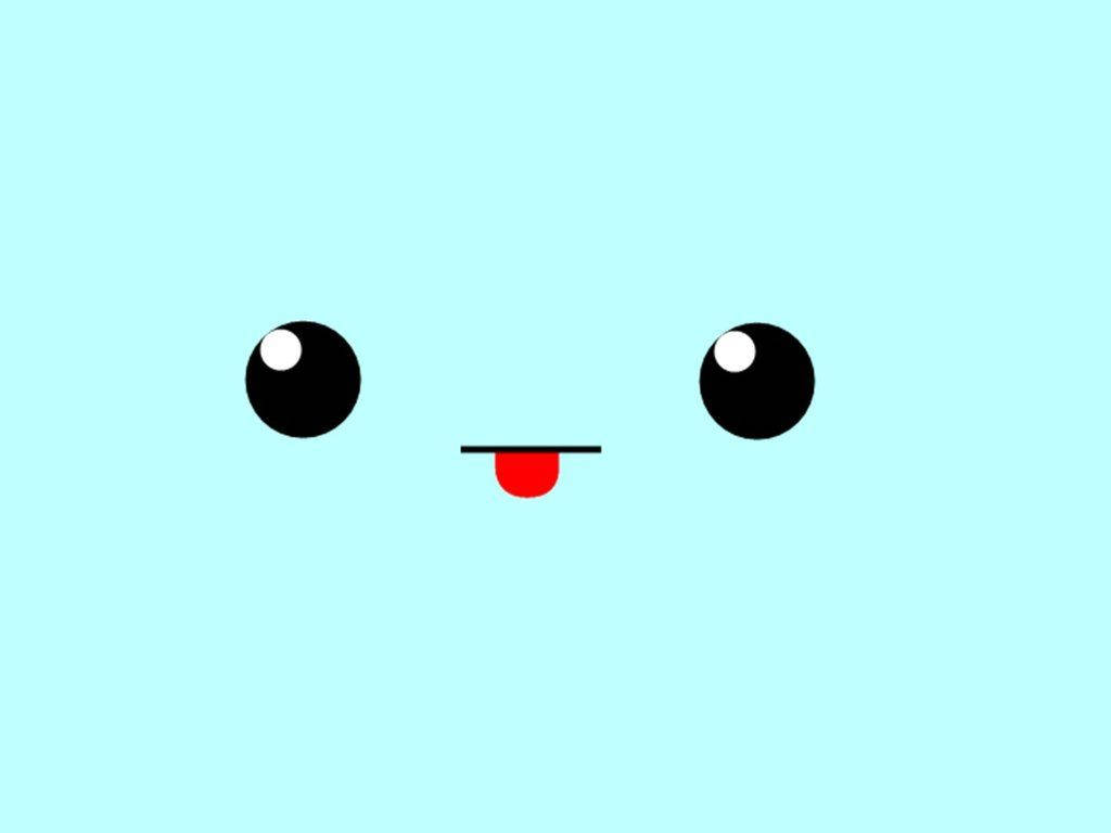 Gør din dag lysere med et pastelblåt kawaii-ansigt Wallpapers