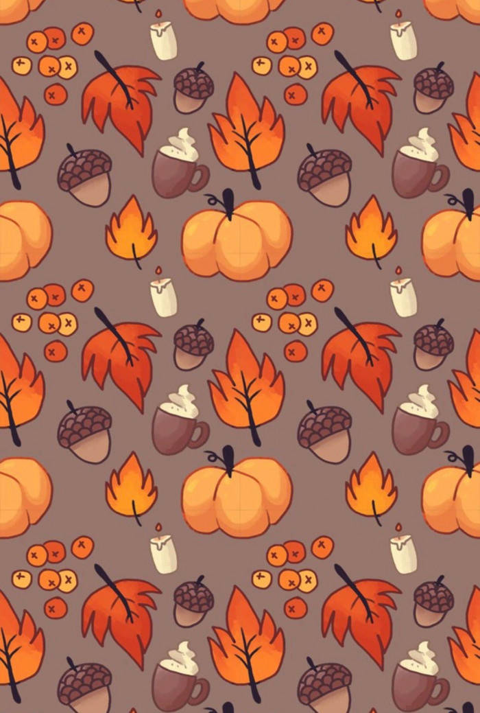 Græskar, agern og ahornblade efterår Halloween Wallpapers