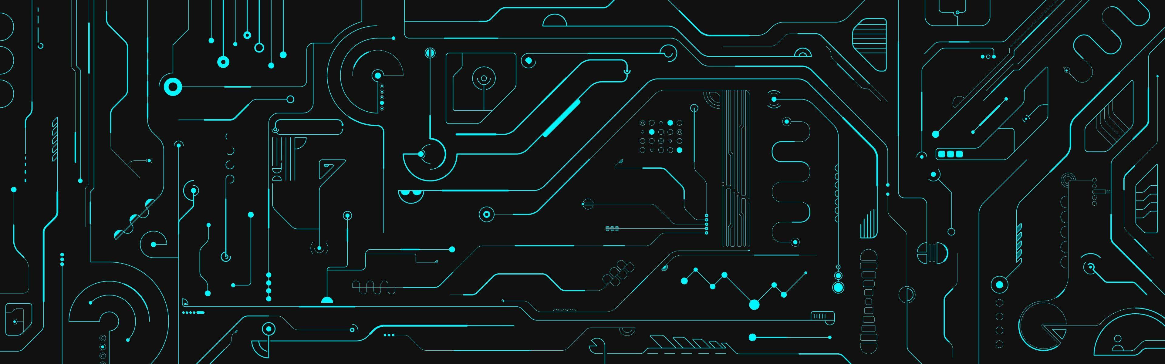 Grafisk Design Blåt Kredsløbskort Wallpapers