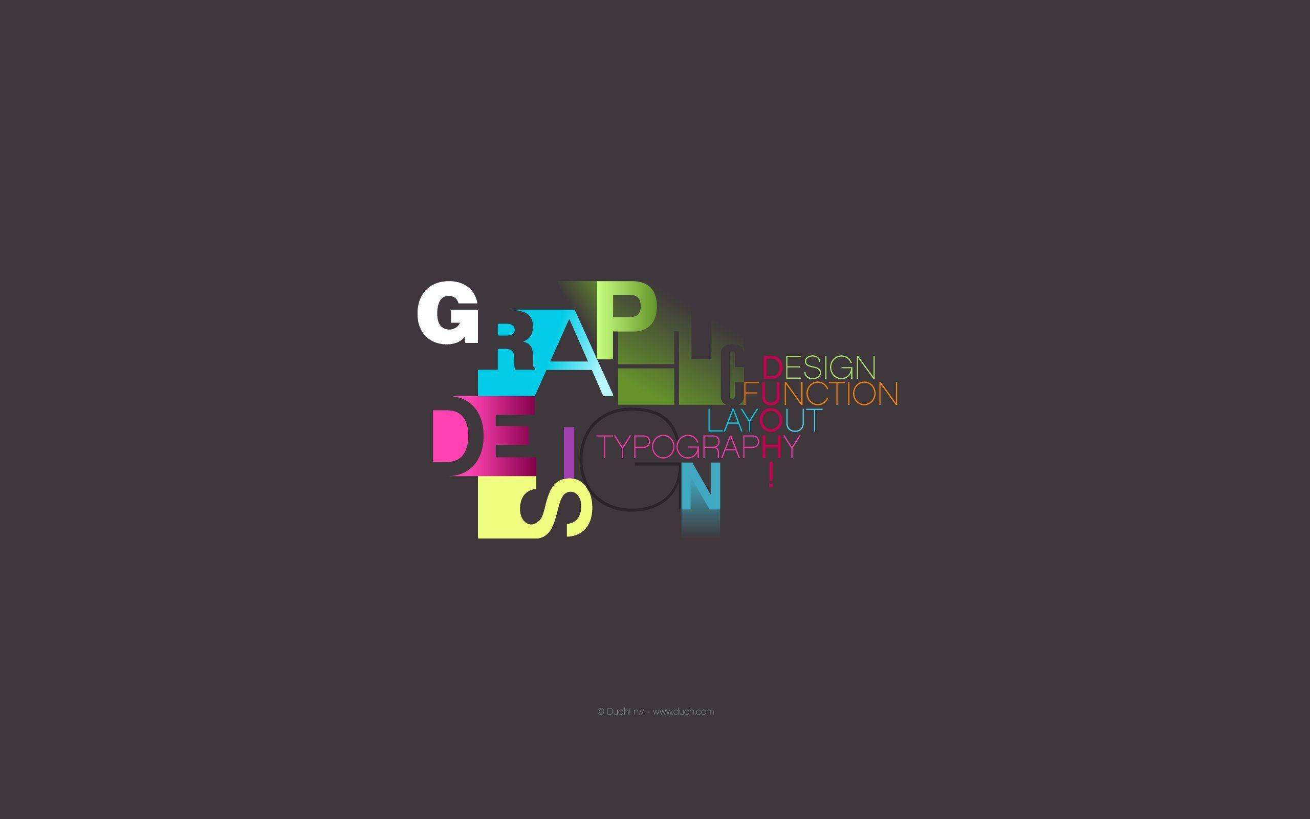 Grafisk design farverig typografi Wallpapers