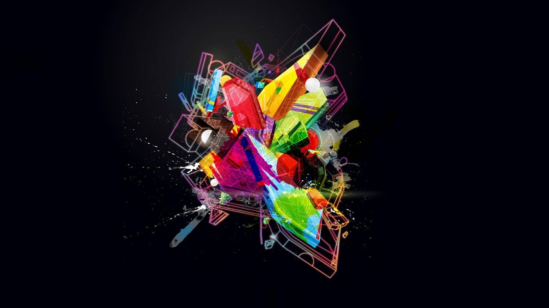 Grafisk design farverige abstrakte objekter Wallpapers