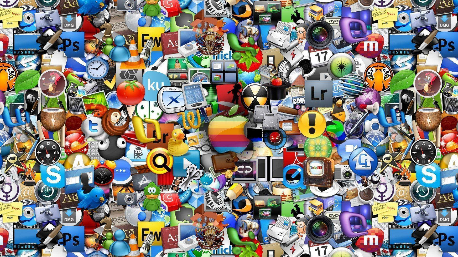 Grafisk Design Ikoniske Computerapplikationslogoer Wallpapers