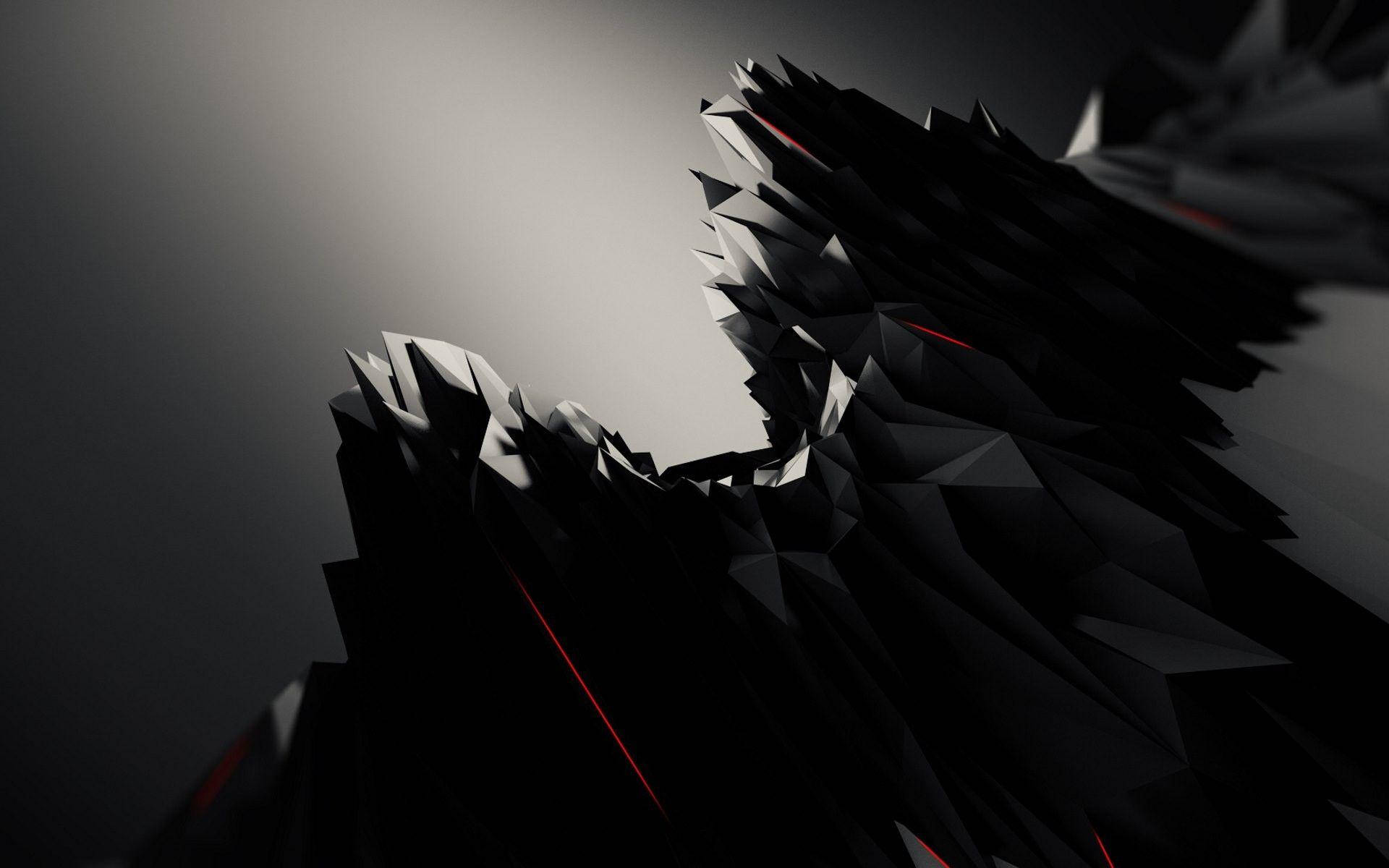 Grafisk design sort polygonalt mønster Wallpapers