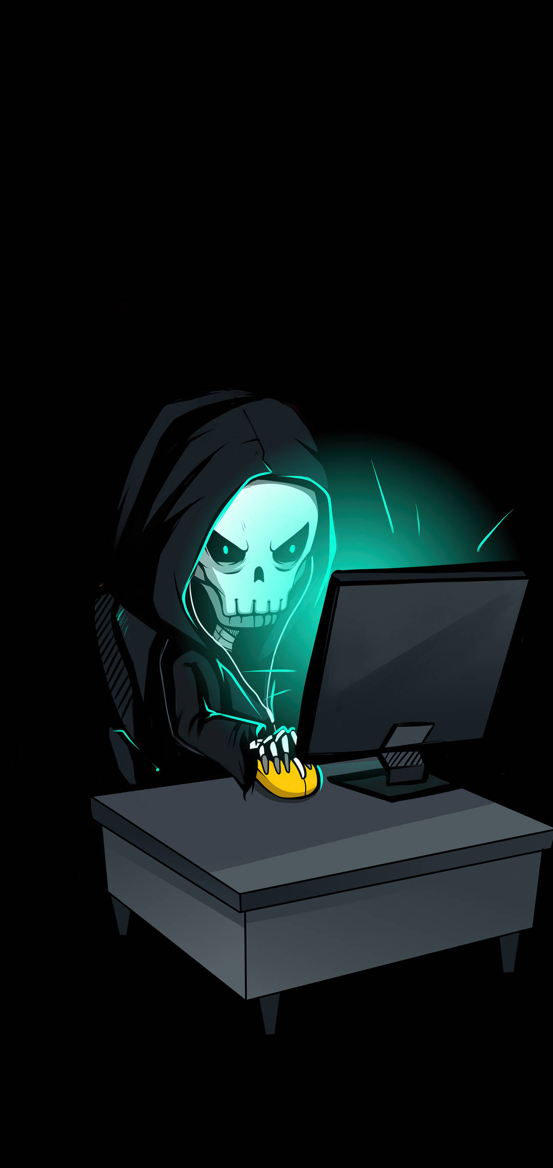 Grafisk kranie med computer-hacking Android Wallpapers