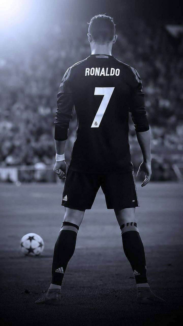 Gråtone Cristiano Ronaldo HD Fodbold Wallpapers