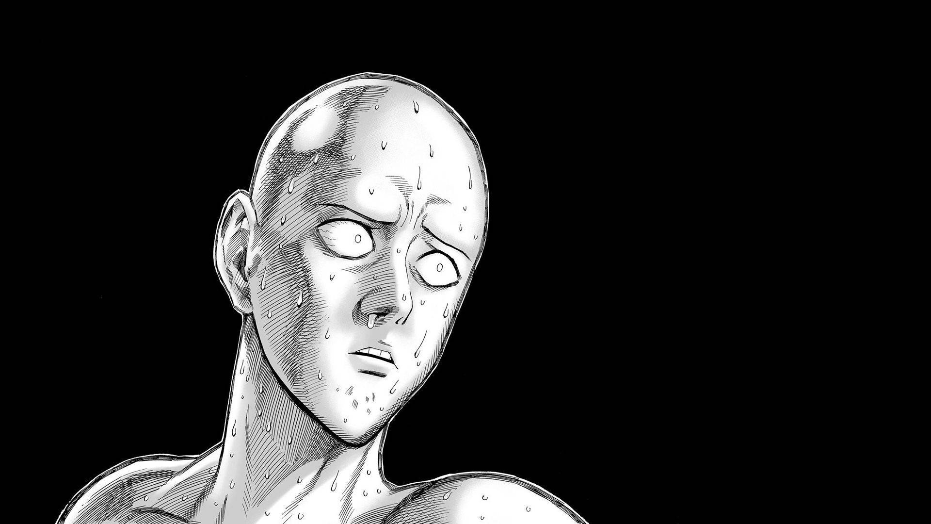 Gråtonet sjov anime Saitama Wallpapers