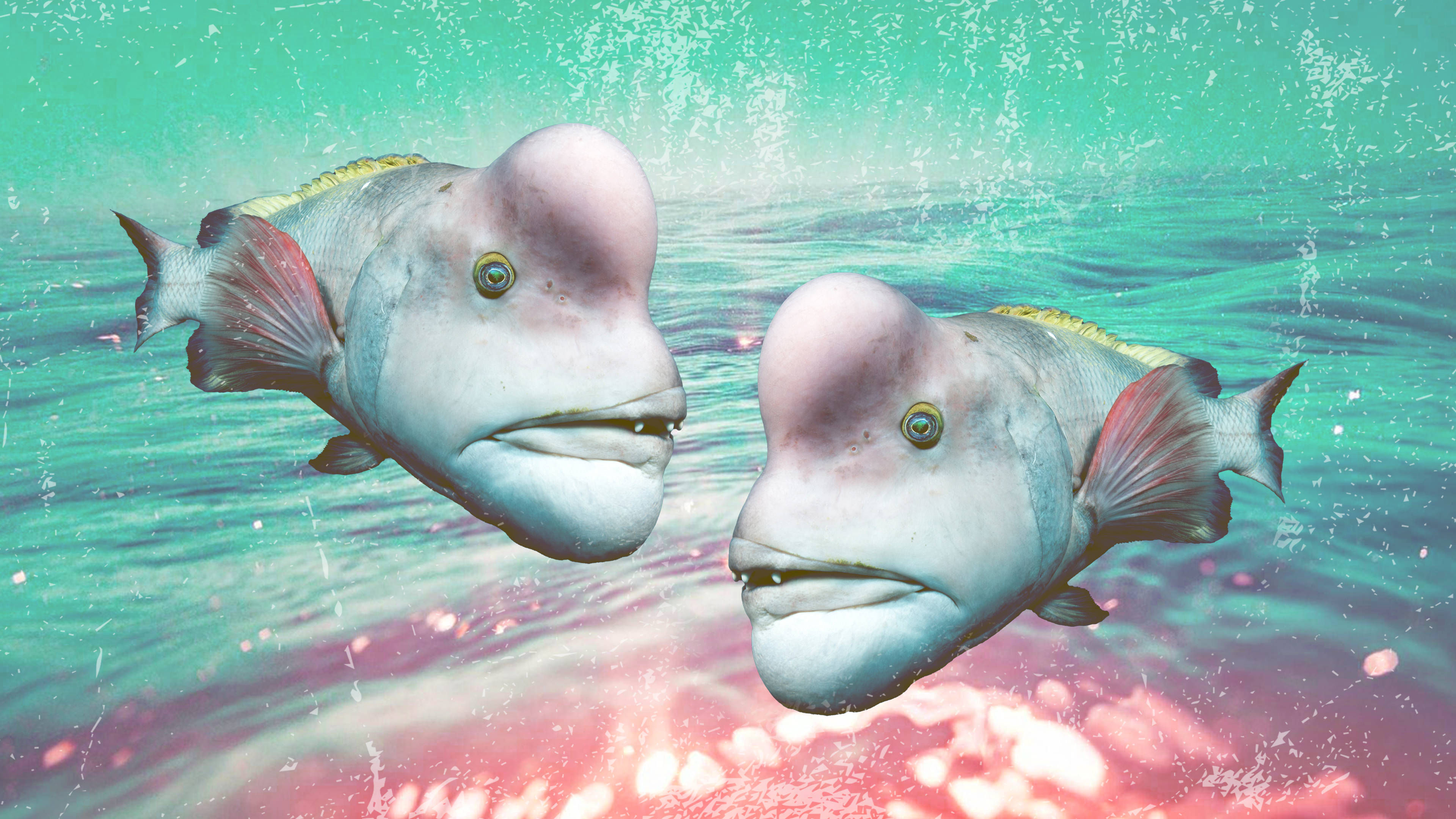Grim pukkelhovedet papegøjefisk Wallpapers