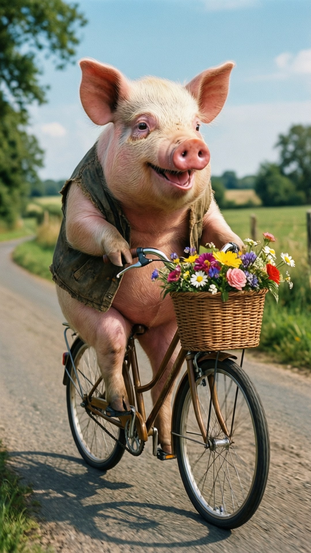 Gris på cykel Wallpapers