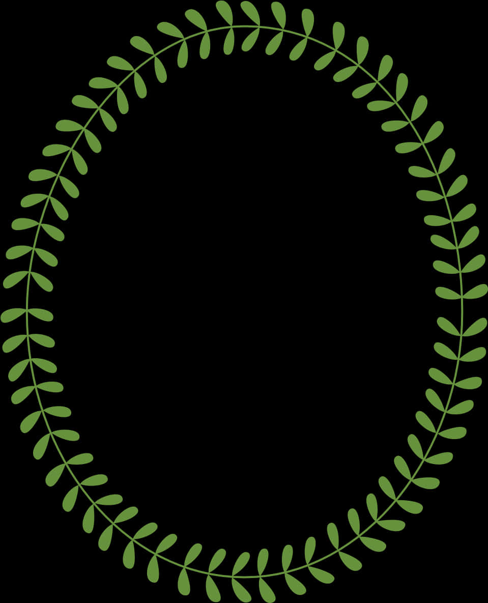 Grøn Blad Oval Ramme Wallpapers
