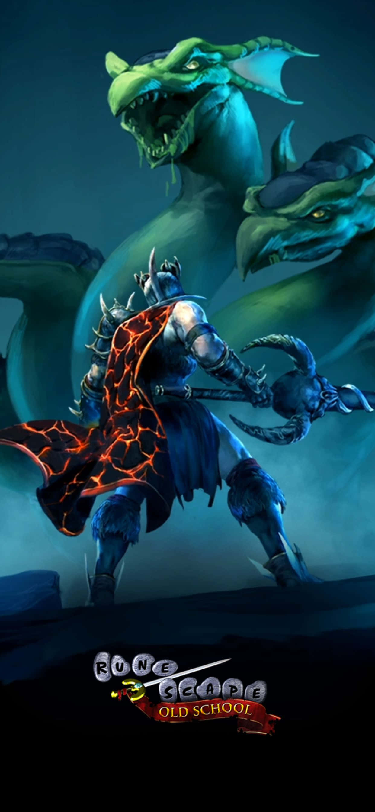 Grøn Drage Og Kriger iPhone XS Max Runescape Oldschool Baggrund Wallpapers