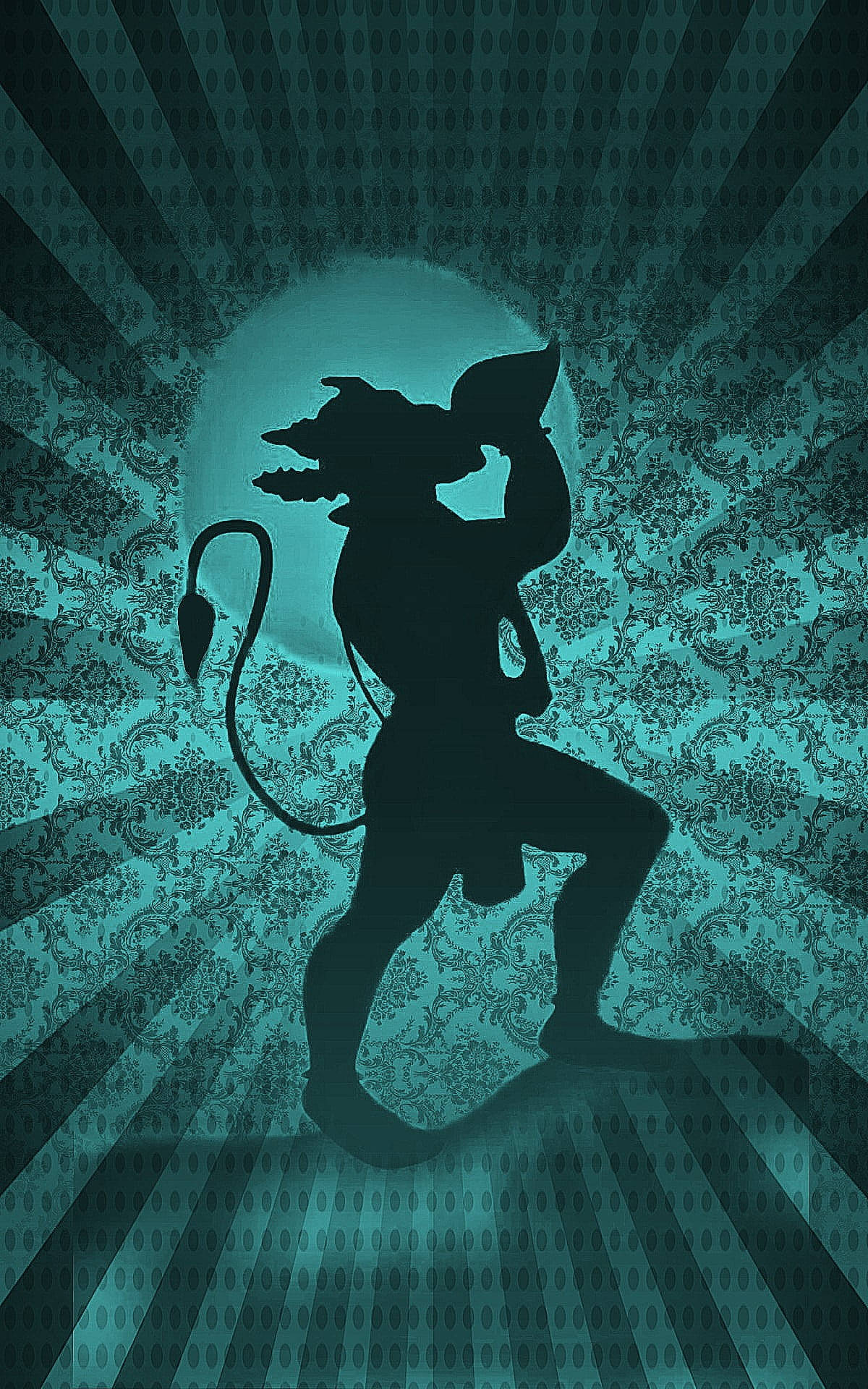 Grøn Gud Hanuman Med Konkylie Wallpapers