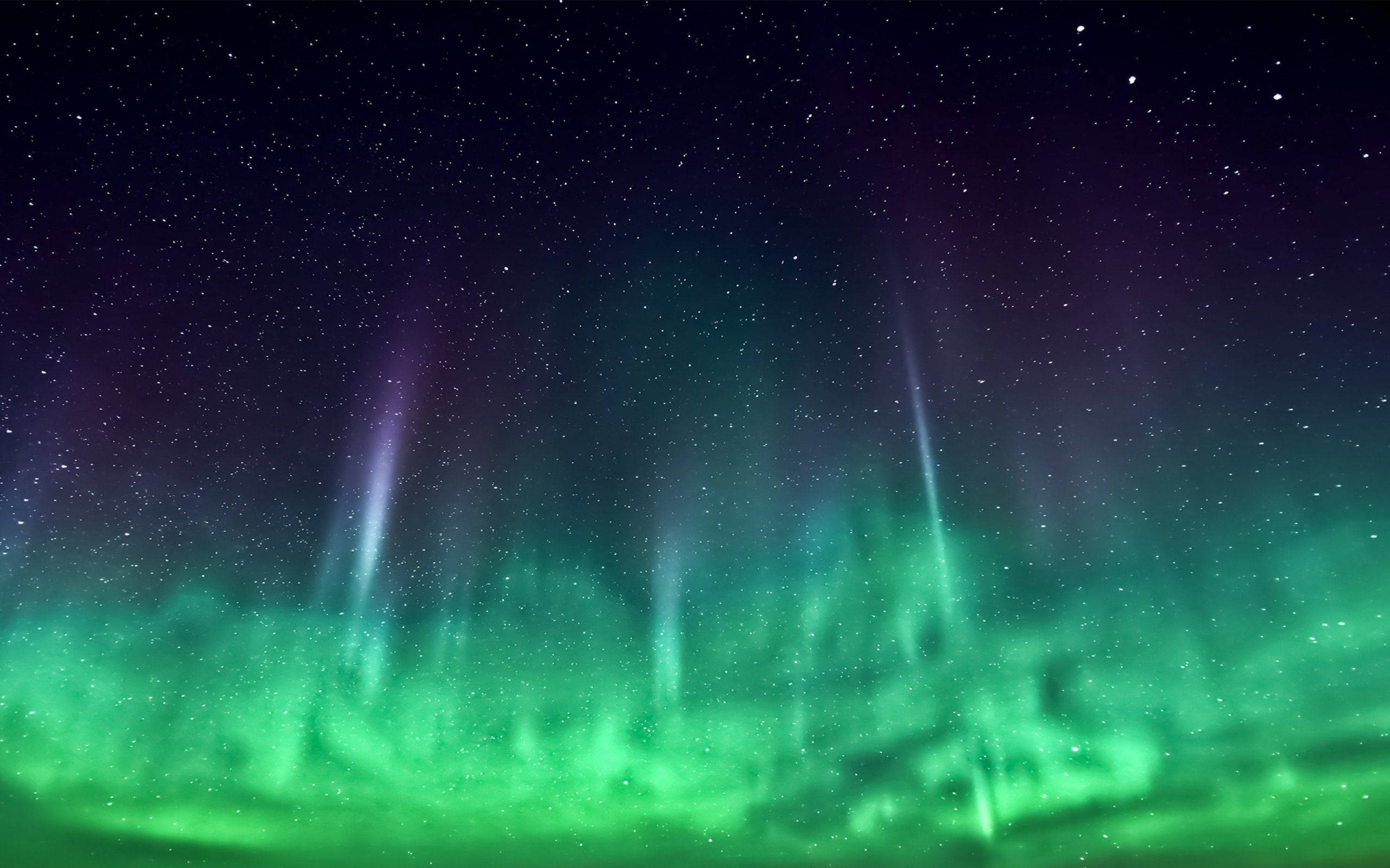 Grøn himmel med hundredvis af stjerner Wallpapers