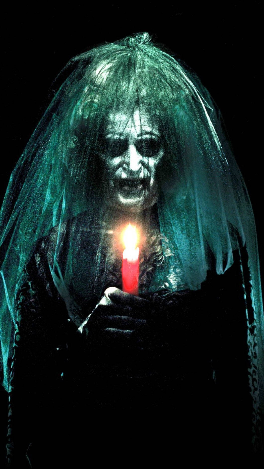 Grøn slør spøgelse Halloween iPhone Wallpapers