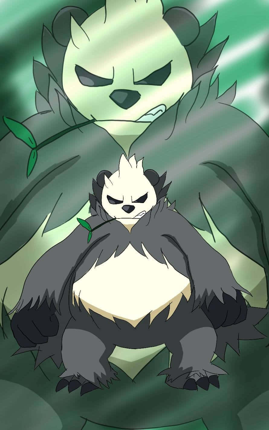 Grøn æstetisk Pangoro-portræt Wallpapers