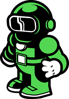 Grøn tegneserieastronaut Wallpapers