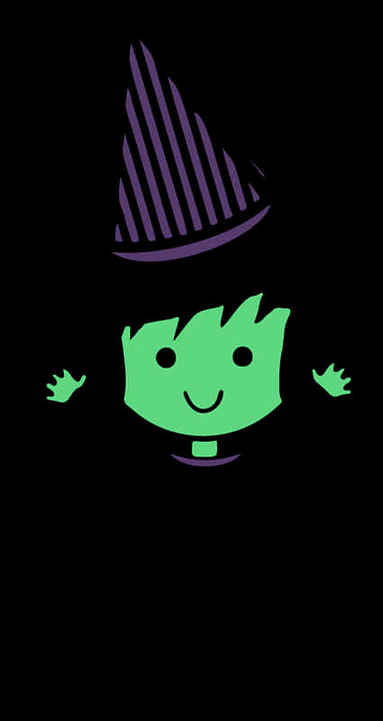 Grøn tegneserieheks grafik Wallpapers