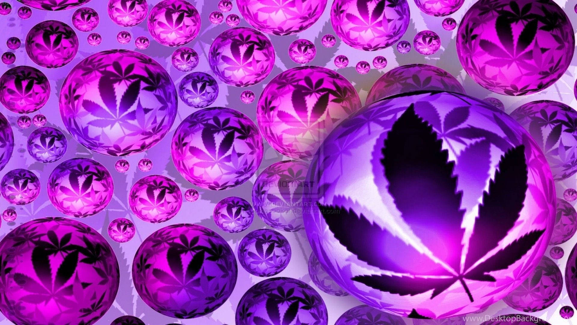 Grønne bladmotiver på kugler Wallpapers