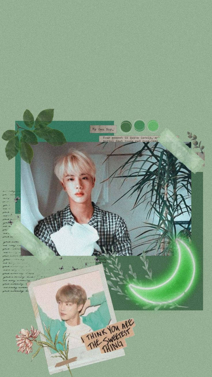 Grøn BTS æstetik Jin Wallpapers