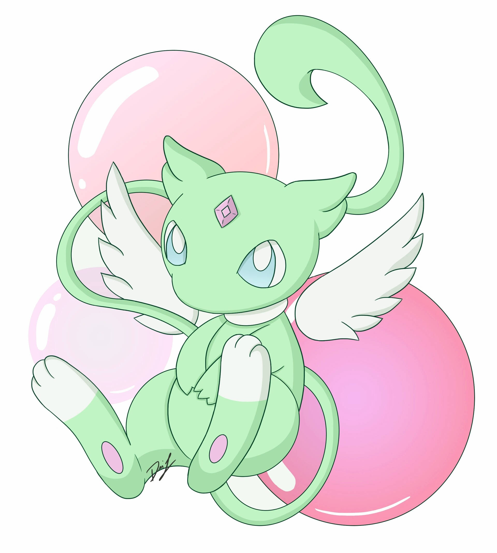 Grøn engel Mew Wallpapers