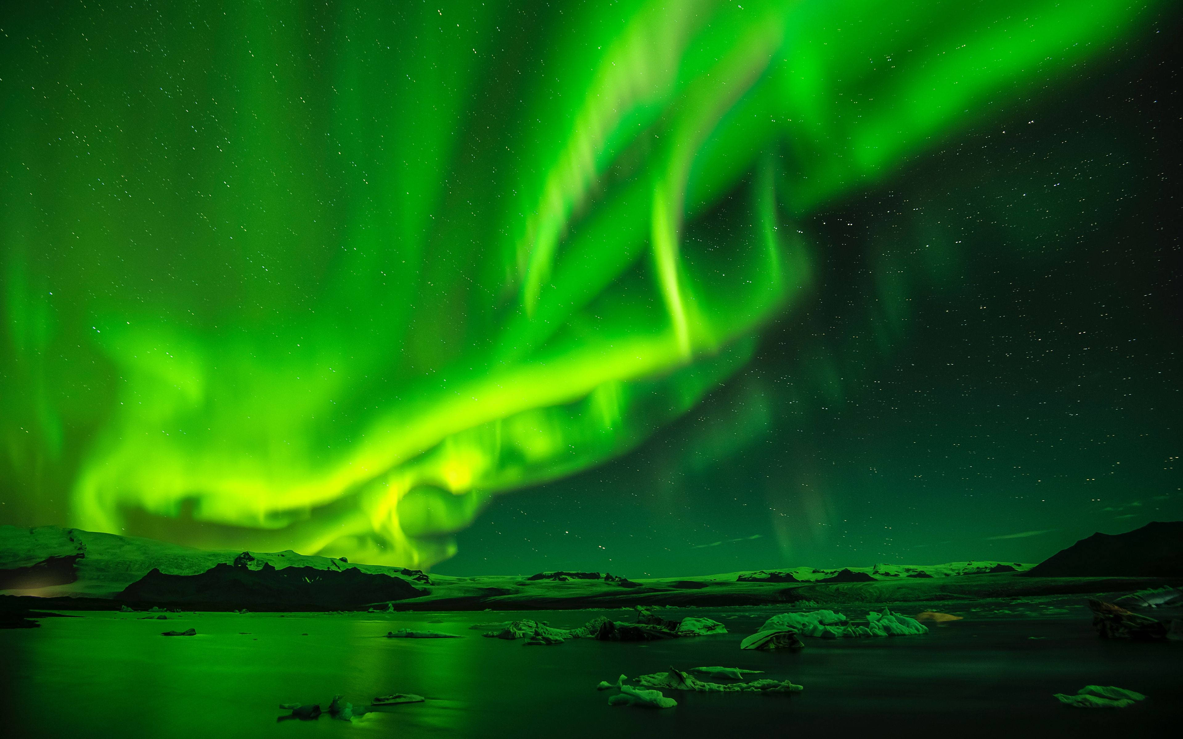 Grøn himmel nordlys Wallpapers