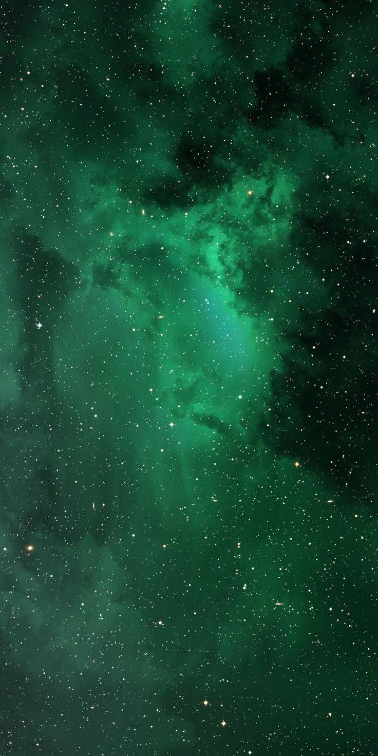 Grøn iPhone med rum og stjerner Wallpapers