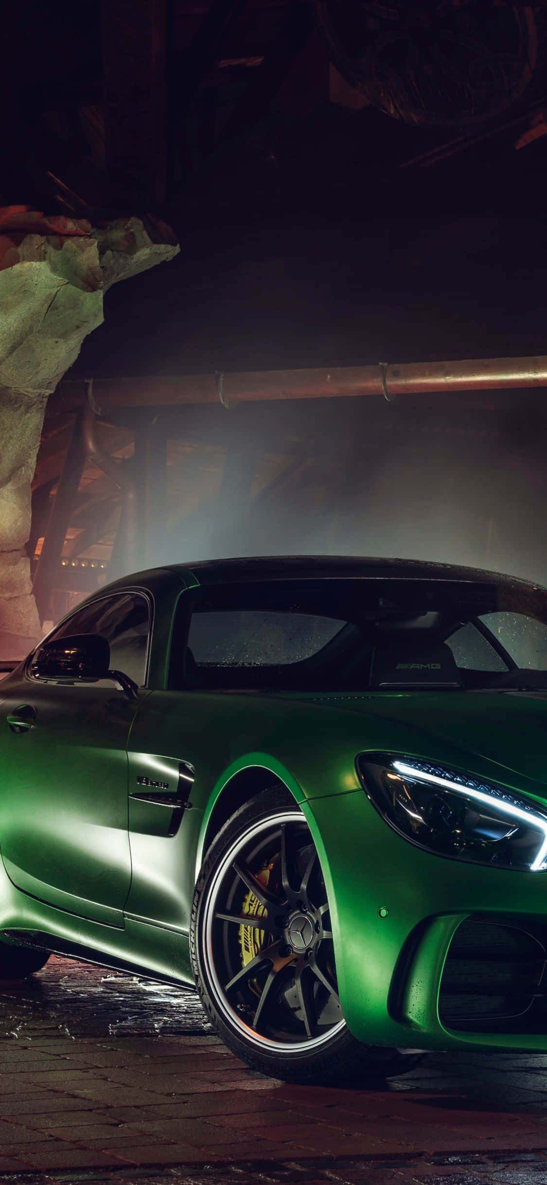 Grøn iPhone Xs Mercedes Amg-baggrund Wallpapers