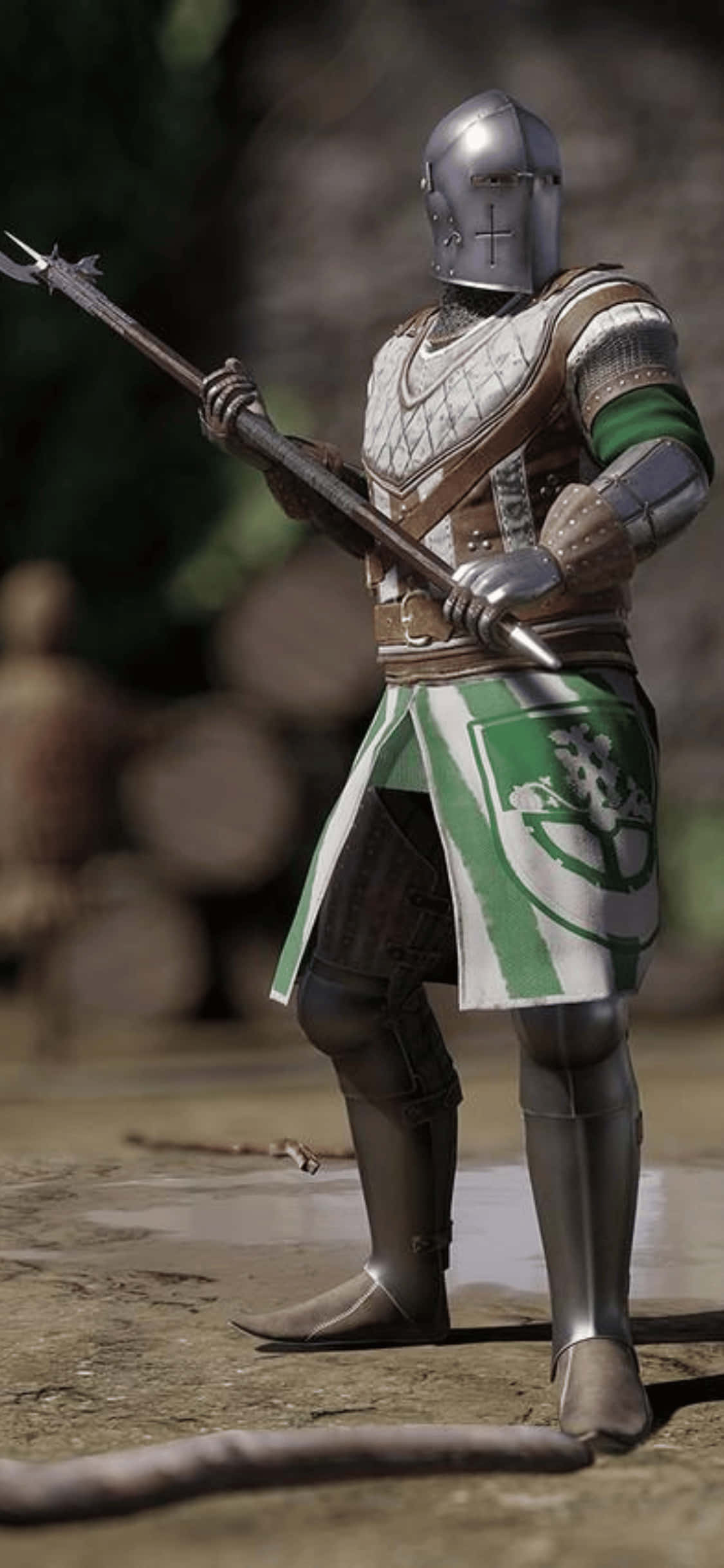 Grøn Rustning Kriger iPhone Xs Mordhau Baggrund Wallpapers