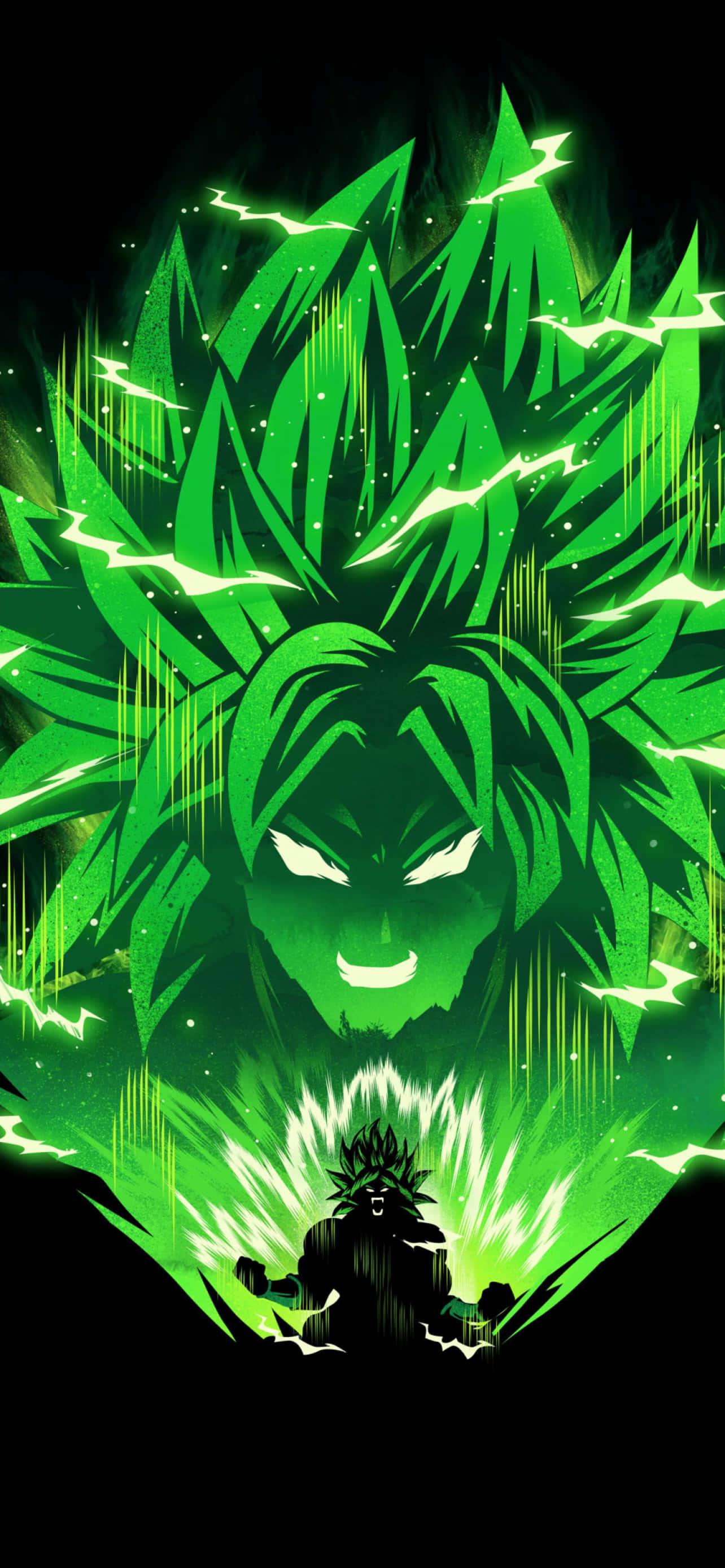 Grøn Super Saiyan Broly iPhone Wallpapers