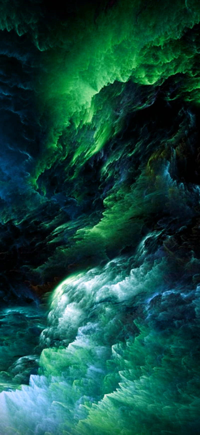 Grønne iPhone med klippe- og krystalformationer Wallpapers