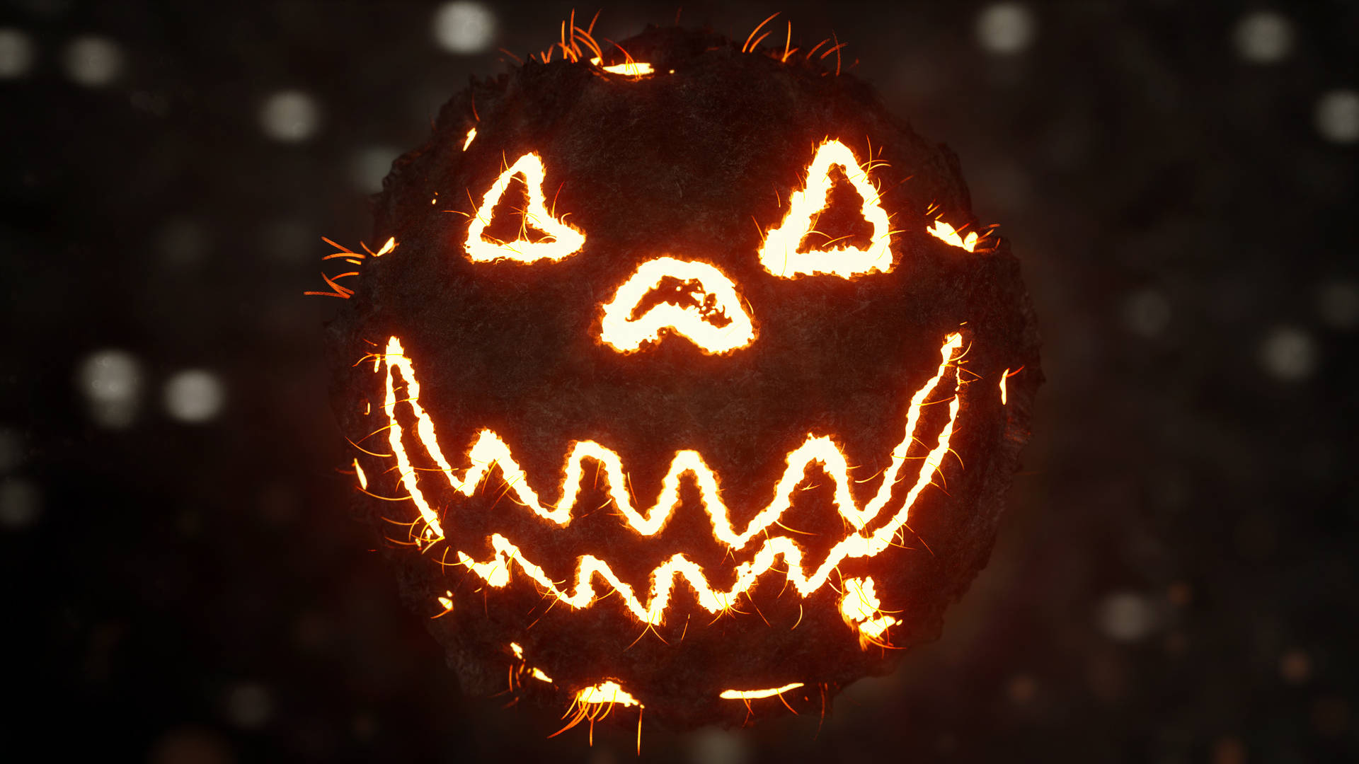 Græskar med neon smil Wallpapers